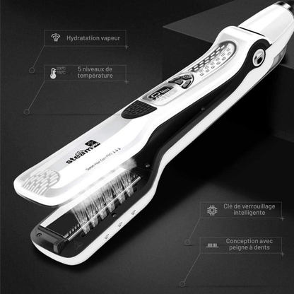Lisseur Vapeur - VaporBrush™ - Blanc